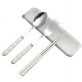 thumbnail image 4 of Birdeem 3-In-1 Stainless Steel Fork Spoon Chopsticks Set Travel Set with Plastic Case, 4 of 10