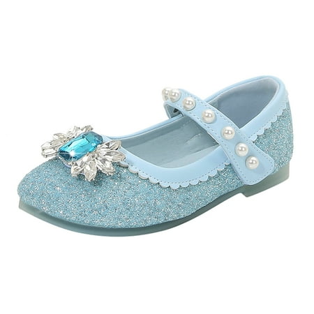 

kpoplk Toddler Sneakers Girls Girl Shoes Small Leather Shoes Single Shoes Children Dance Shoes Girls Toddler Walking Shoes(Blue)