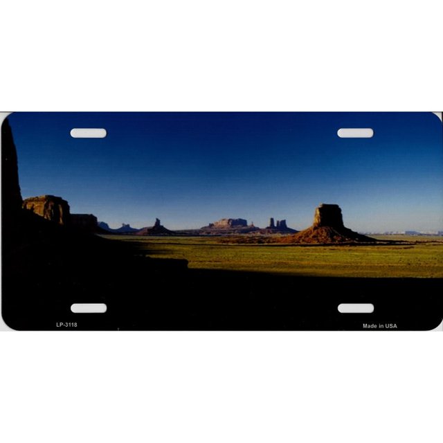 Western Desert Mountain Scene Metal License Plate
