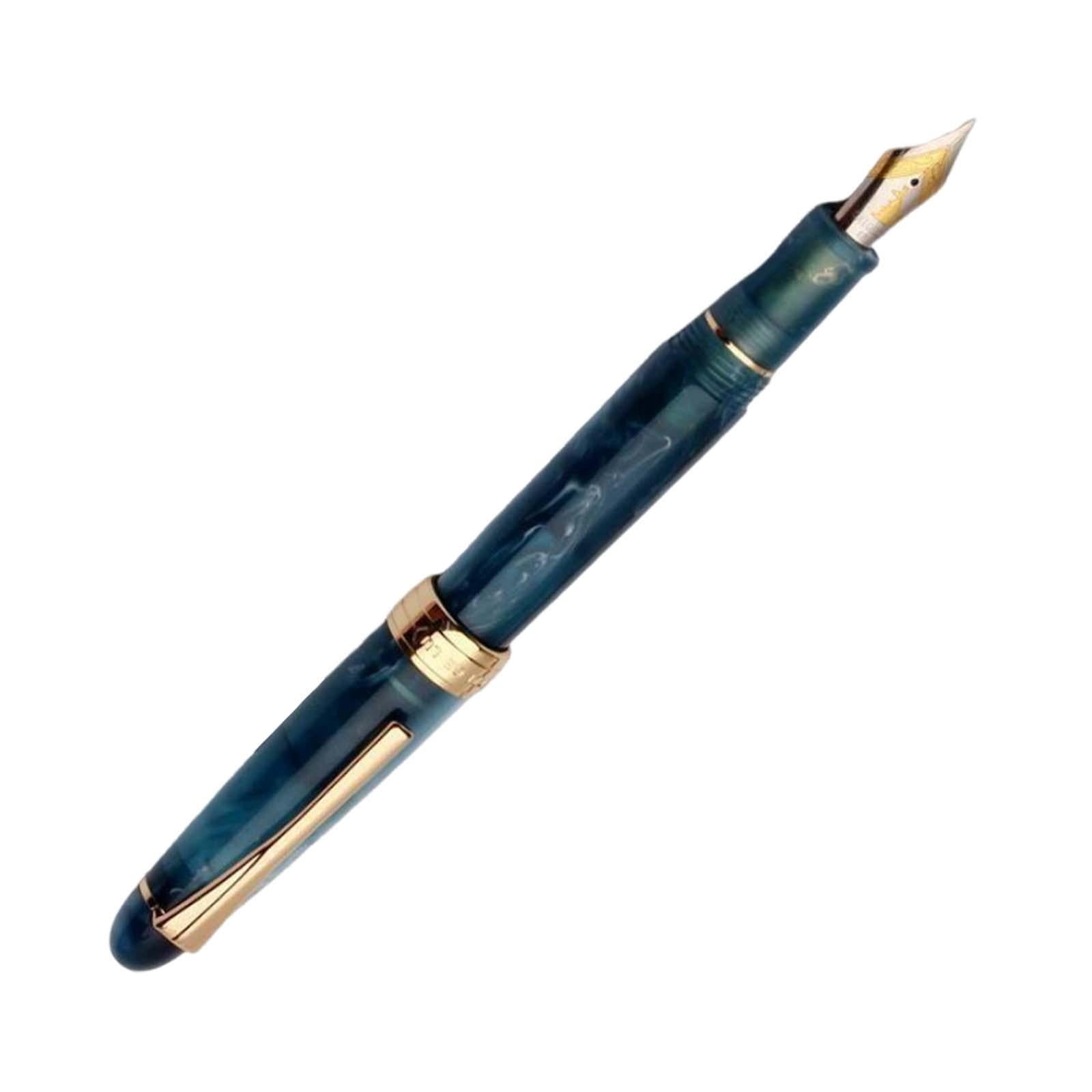 LeeQinersw Piston Fountain Pen Piston Filling Pen Ef0.5mm Smooth Large Ink Capacity Writing dark blue