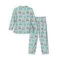thumbnail image 2 of Kll Owl Sleepwear Mens Flannel Pajamas,Long Cotton Pj Set, 2 of 9