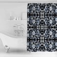 thumbnail image 4 of Small Stall Shower Curtain 36x72 Inch Narrow Half Size Black Blue Floral Bath Curtains Bathroom Decor Vintage Pastoral Botanical Leaves Waterproof Fabric Shower Curtain Set with Hooks 36 Inch, 4 of 6