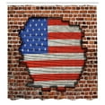 thumbnail image 3 of Ambesonne USA Shower Curtain, American National Flag, 69"Wx75"L, Blue Red Brown, 3 of 5