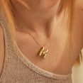 thumbnail image 6 of Turandoss Bubble Letter Necklace, Layered Big Initial Necklaces for Women, Paperclip Chain Choker Necklace, Chunky Gold Necklace for Women Gifts, 6 of 6