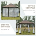 thumbnail image 5 of Spaco 10Ft x 10Ft Outdoor Patio Gazebo Canopy Tent Coffee, Easy Up Screened Canopy for Patio and Backyard, Easy Set-up Outdoor Gazebo, 5 of 7