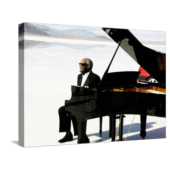 Art.com Ray Charles Filming a Peugeot Commercial, 1994 Stretched Canvas Print Wall Art, 24" x 18"