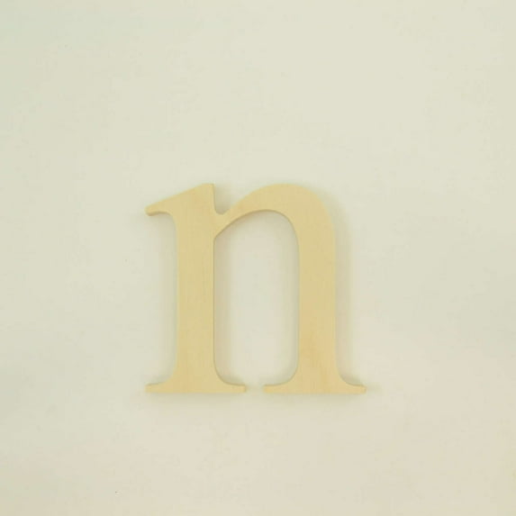 Package of 1, 8 Inch X 1/2" Thickness Baltic Birch Wood Letter n in The Times New Roman Font, Thick, Lower Case for Art & Craft Project, Made in USA
