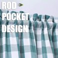 thumbnail image 2 of Haperlare 26"W x 45"L Kitchen Curtains Buffalo Plaid Gingham Cafe Curtains Farmhouse Rod Pocket Light Filtering Half Window Curtains, Teal White, 2 Panels, 2 of 7