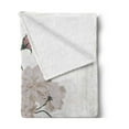 thumbnail image 2 of Rose Soft Flannel Fleece Blanket, Old Vintage Roses Corsage on Grunge Background Antique Romantic Springtime Art, Cozy Plush for Indoor and Outdoor Use, 70" x 90", Beige Rose Green, by Ambesonne, 2 of 5