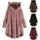 thumbnail image 2 of Xishao - Abrigos para mujer, color sólido, manga larga, forro polar sintético, diseño de orejas de gato, con capucha, botones, chamarra suelta, para invierno, esquí, rosa, talla XXXL Xishao ropa, 2 of 2