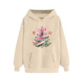 thumbnail image 4 of Women's Hoodies Christmas Tree Print Long Sleeves Pullover Hoodie Oversized Cozy Fall Winter Sweatshirt with Kangaroo Pocket, 4 of 4