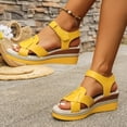 thumbnail image 5 of Dakaela Fashion Summer Sandals for Women Orthopedic Wedge Platform Walking Shoes Arch Support Beach Dressy Slip on Espadrille Yellow 6.5, 5 of 8