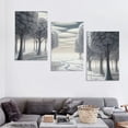 thumbnail image 4 of ONETECH  Nature Winter Landscape Premium Canvas Wall Art Print, Snow Scene Sunset White,grey Painting Decor Living Room Bedroom Coffee Shop Home Decor -12''x16''X3 Panels, 4 of 4