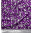 thumbnail image 1 of Soimoi Poly Georgette Fabric Leaves & Floral Block Print Fabric by The Yard 52 Inch Wide, 1 of 3