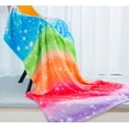 thumbnail image 3 of Rainbow Blanket Super Soft Colorful Pride Throw Blanket for Girls Rainbows Gifts for Kids Rainbow Lovers Blue Rainbow Door Flannel Fleece Girly Blanket (50"x60"), 3 of 5
