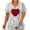 #319-Red, variant on Craaazy Women's Plus Size V-Neck Short Sleeve Valentines Shirts Gifts
