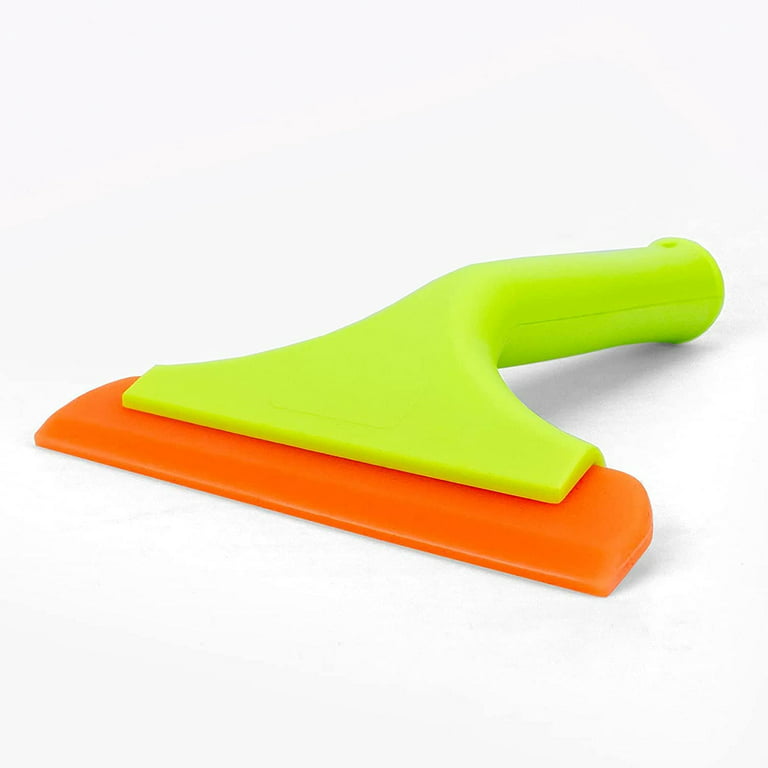 FOSHIO All-Purpose Silicone Squeegee for Shower Glass Door, Window  Cleaning, 7.5'' Green Long Handle 6'' Orange Blade Small Squeegee f