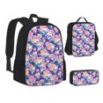thumbnail image 2 of Naloa graffiti style Skull flower Print Large Capacity Backpack Lunch Bag Pencil Case Combination 3 Piece Set for Student, 2 of 8