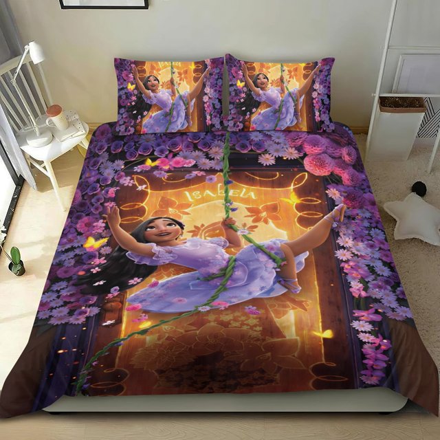 Isabella Encanto Conjunto de sábanas temático, trío de piezas, cómodo y amigable con la piel, diseño único, regalo de decoración para el hogar para familiares, amigos y fans,173cm *218cm