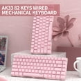 thumbnail image 2 of Ajazz AK33 Clavier Mécanique Filaire USB à 82 Touches Monochrome avec Rétroéclairage Blanc pour Jeux et Bureau, Rose, avec Interrupteurs Rouges, 2 of 8