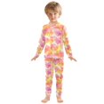 thumbnail image 3 of Dailycode Cotton Pajama Set Snug Fit Long Sleeve Top and Pants for 18M-8Y Colorful Heart Outline, 3 of 7