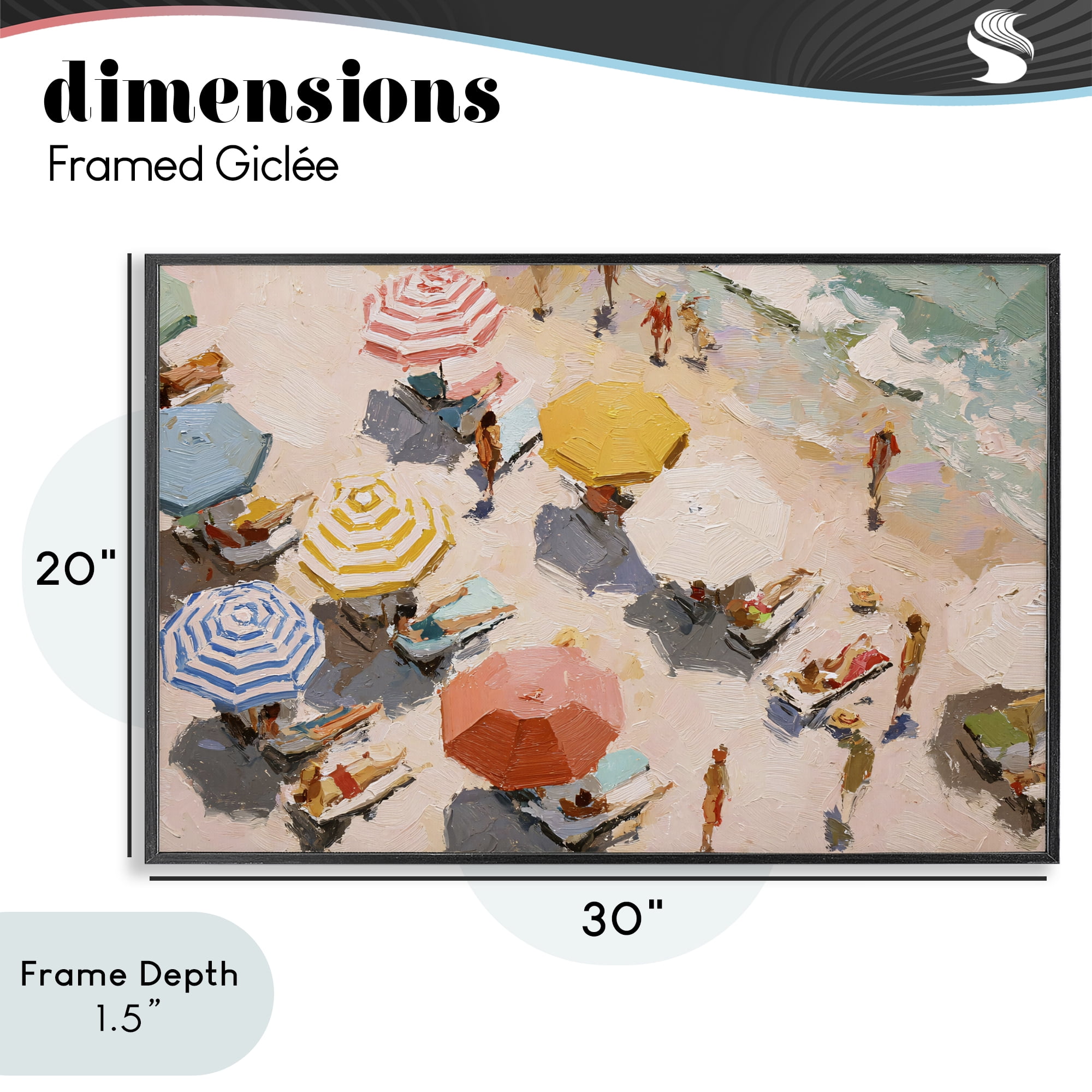 Stupell Industries Summer Beach Fun Expression Black Framed Giclee Art, design by Jacky Ngan