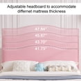 thumbnail image 5 of Taomika, Full Size Tufted Upholstered Platform Bed Frame with Adjustable Height Headboard-Pink, 5 of 10