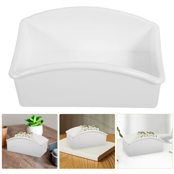 LEORX 1Pack White Acrylic Square Tea Bag Holder Organizer for Home and Office 11.8x2.9x2.1in