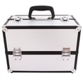 thumbnail image 4 of [US-W]SM-2083 Aluminum Alloy Makeup Train Case Jewelry Box Organizer Silver, 4 of 9