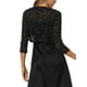 thumbnail image 3 of Cardigan de Malla Star Inspire Chic para Mujer, Bolero Corto Sheer de Manga Larga Metálica, Color Negro, 3 of 6