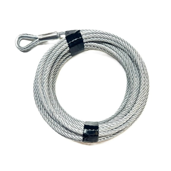 1/4", 7x19, Galvanized Steel Winch Cable (50 ft with Thimble Eye)