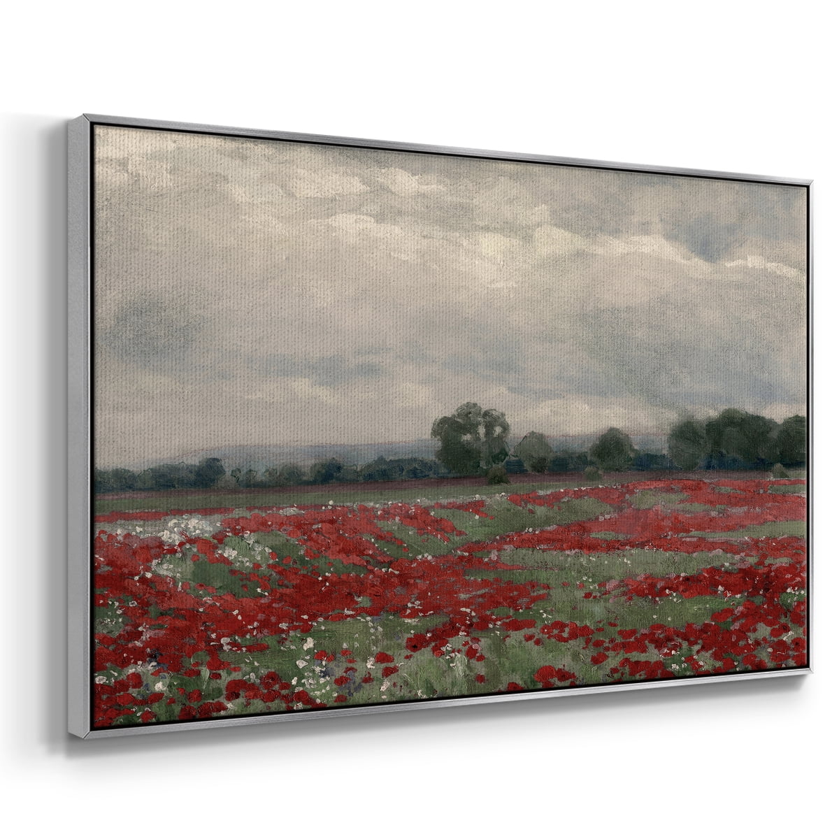Vintage Botanical Print-XCIII By Wexford Home Framed in Silver Wood Gallery Wrapped Canvas 25 in. x 37 in.