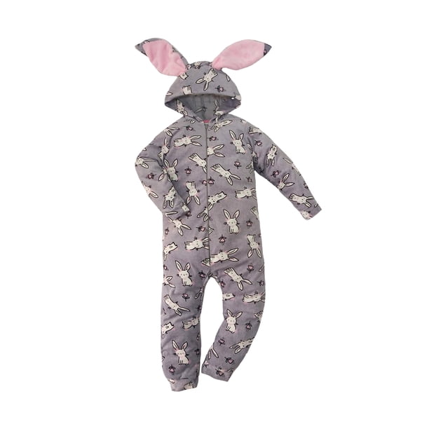 Mameluco con Gorro Bordado para Niña Conejita Talla 6 años Kiss Pijamas