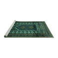 thumbnail image 2 of Ahgly Company Machine Washable Indoor Round Persian Turquoise Blue Traditional Area Rugs, 4' Round, 2 of 4