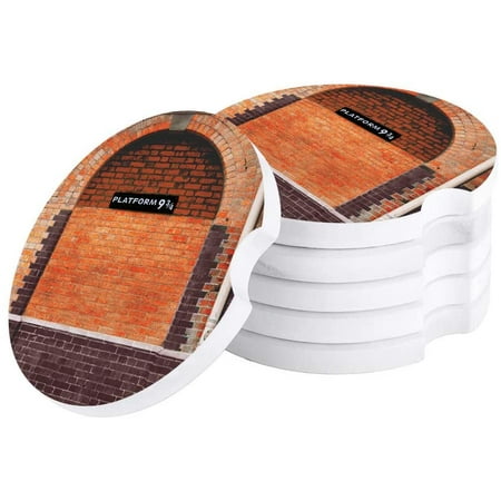 

FMSHPON Platform 9 and 3/4 at London s King s Station Set of 4 Car Coaster for Drinks Absorbent Ceramic Stone Coasters Cup Mat with Cork Base for Home Kitchen Room Coffee Table Bar Decor