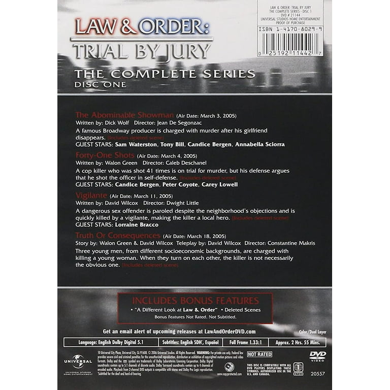 Law & Order: Trial by Jury - The Complete Series (DVD) 10% To