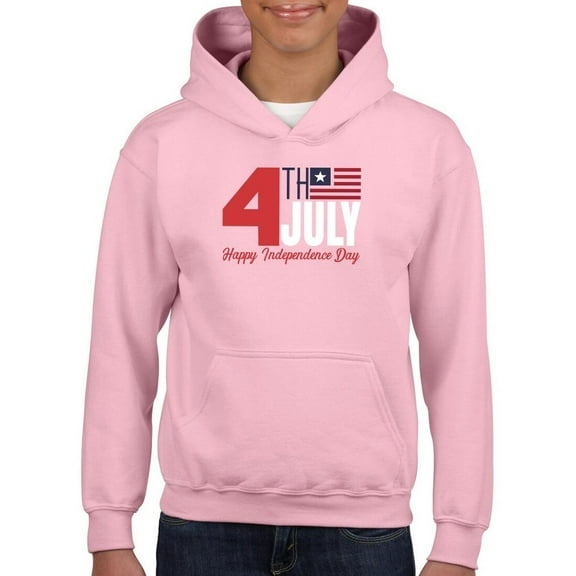4Th July Stripes Flag Hoodie Juniors -Image by Shutterstock, x-Large