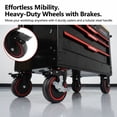 thumbnail image 3 of 3-Drawer Rolling Tool Cart with Wheels, Tool Box Cart with Lift-up Wooden Top, Mechanic Tool Storage Organizer Cabinet for Garage, Warehouse, Workshop, Repair Shop - Black&Red, 3 of 9