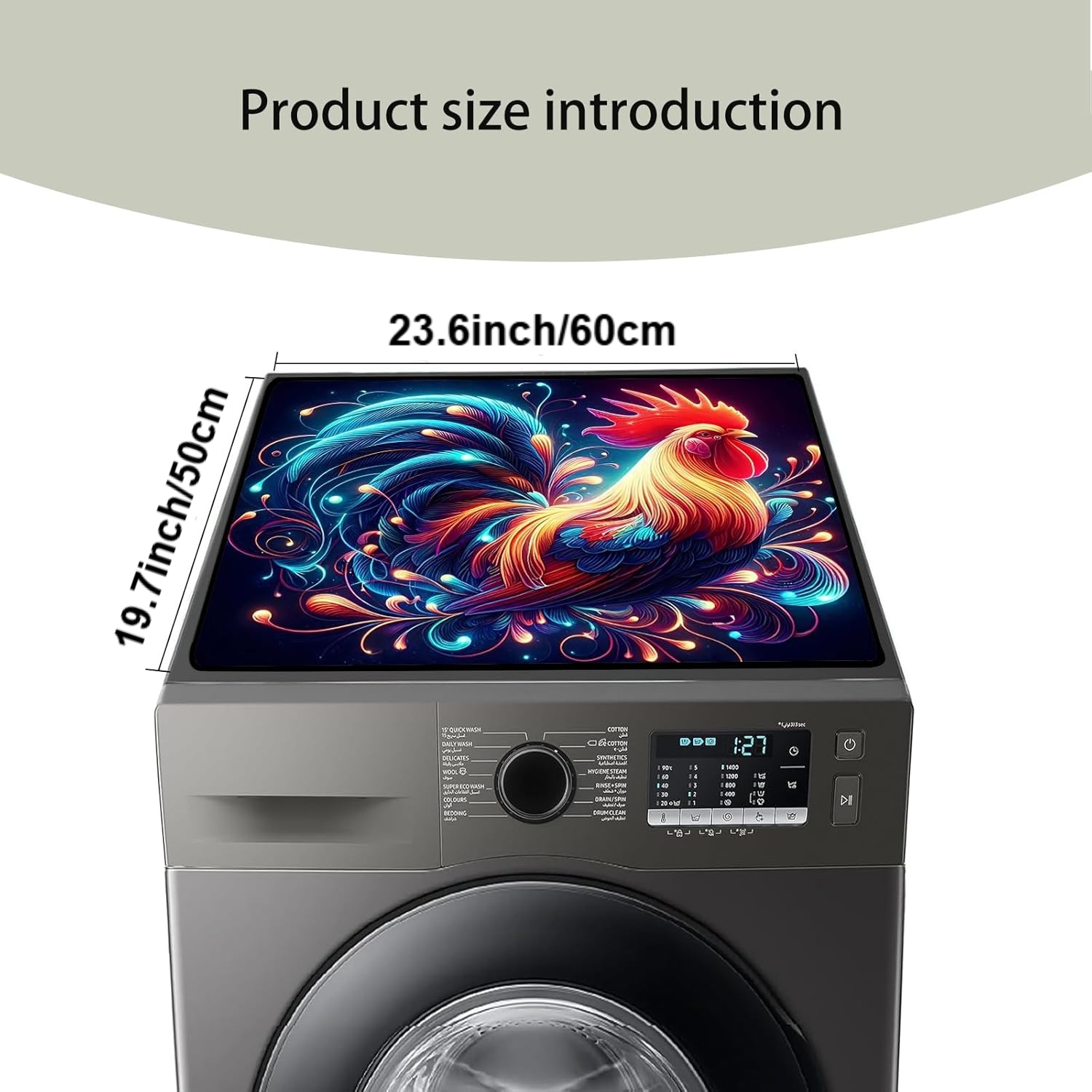 2 Pcs Washer And Dryer Covers for The Top 19.7 x 23.6 Inches Dryer Top Protector Mat Non Slip Washing Machine Cover Fits Most Washers Dryers