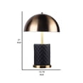 thumbnail image 5 of Benjara Aria 21" Table Lamp- Dome Shade- Round Base- Black Faux Leather- Brass, 5 of 7