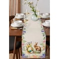 thumbnail image 3 of Rabbit Easter Flower Leaf Easter Egg Table Runners for Dining Room Coffee Home Decor Tablecloth Table Cover, 3 of 5