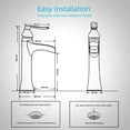 thumbnail image 6 of Wovier Oil Rubbed Bronze Waterfall Bathroom Sink Faucet with Supply Hoses and Drain,Single Handle Single Hole Vessel Lavatory Faucet,Basin Mixer Tap Tall Body Commercial,Black, 6 of 7