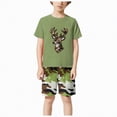 thumbnail image 5 of TOWED22 Toddler Baby Girl Boy Summer 2pcs Outfit Trendy Graphic Short Sleeve Crewneck T-Shirt Tee Elastic Waist Shorts Set Clothes(Green,2-3 Y), 5 of 6