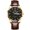 Leather brown strap - gold case - black dial, variant on Student double calendar waterproof quartz men's watches with luminous function