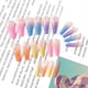 thumbnail image 4 of Un juego de 24 ataúdes de uñas prensadas, uñas postizas largas, uñas postizas acrílicas brillantes de color degradado de arcoíris (color arcoíris), 4 of 7