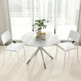 thumbnail image 4 of Costway Modern Dining Chairs Set of 4 with Tilted Backrest & Sturdy Metal Legs Plastic White, 4 of 10
