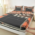 thumbnail image 3 of Manfei Vintage Film Twin Sheet Sets for Kids, Cinema Tricket Twin Fitted Sheet, Movie Theater Theme Flat Sheet, Luxury Bedroom Decor, 3 Pieces, 3 of 7
