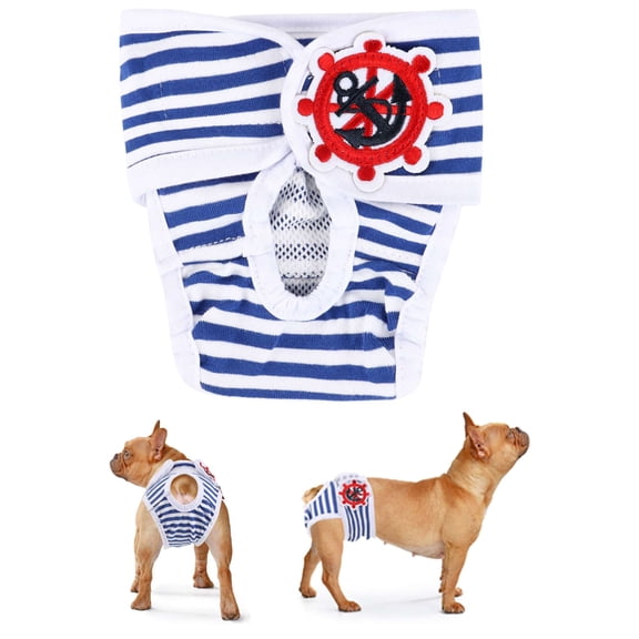 Luxtrada Dog Diapers Washable & Reusable Female and Male Dog Diapers for Small Medium Large Dog "M, Blue"