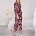 thumbnail image 2 of Bingfone Womens Pajama Sets Trendy Floral Print,Long Sleeve Loungewear Pajamas Set-X-Large, 2 of 8