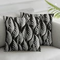 thumbnail image 3 of BANET  Leaf Throw Pillow Cover Set of 2, Palm Leaves with Sharp Edges and Little Dots Tropical Jungle Inspired, Decorative Square Covers for Couch Bed &amp; Sofa,Seal Brown White 12x12in, 3 of 7